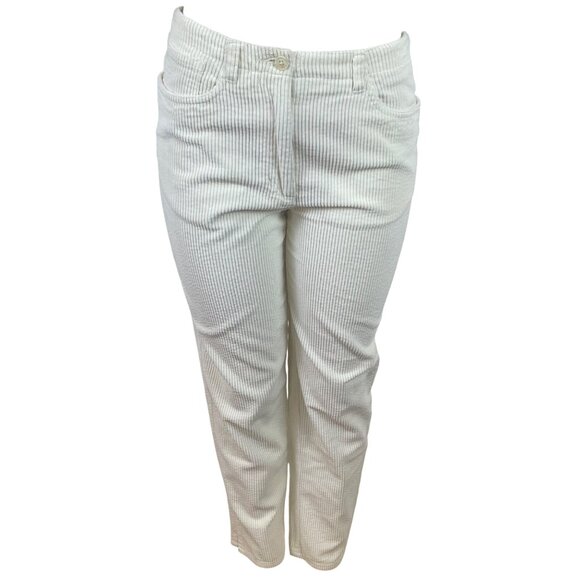 Talbots Womens Ivory Corduroy Pants High Waist Straight Leg Size 6 - New - Picture 1 of 12